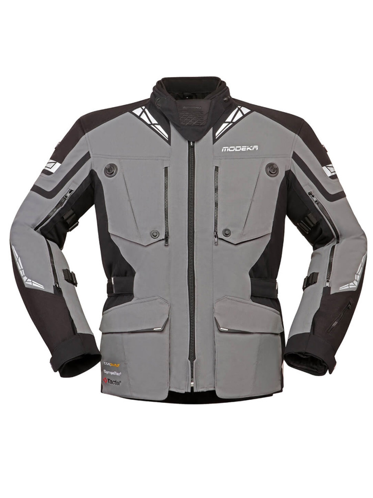 Kurtka motocyklowa tekstylna Modeka Panamericana II szaro-czarna
