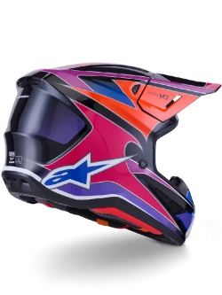 Kask enduro Alpinestars SM7 Fuse czarno-niebiesko-różowy połysk