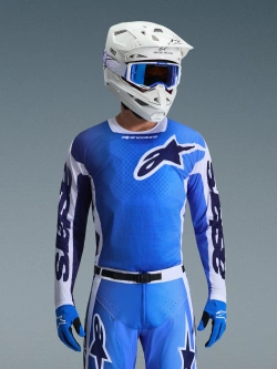 Bluza cross Alpinestars MX Racer Air Portl niebiesko-biało-czarna