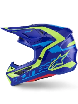Kask enduro Alpinestars SM7 Deed niebieski-fluo połysk