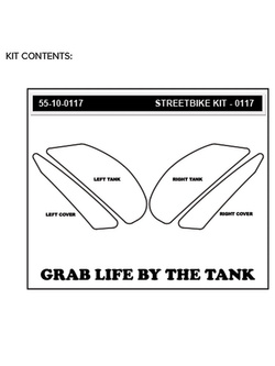 Pady boczne na zbiornik paliwa Stompgrip Street Bike Volcano Kawasaki Z800/ ABS (13-16) hybrydowe