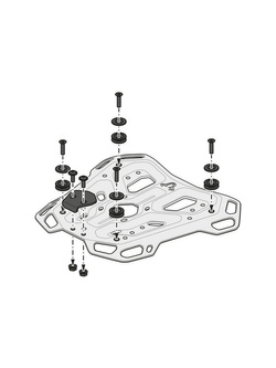 Zestaw: kufer centralny srebrny TRAX ADV + stelaż Adventure-rack SW-Motech BMW R 1300 GS (23-) [poj.: 38l]