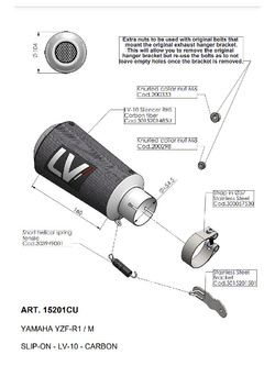 Tłumik motocyklowy LeoVince LV-10 Carbon Yamaha YZF-R1 1000 (15-25) [włókno węglowe] 