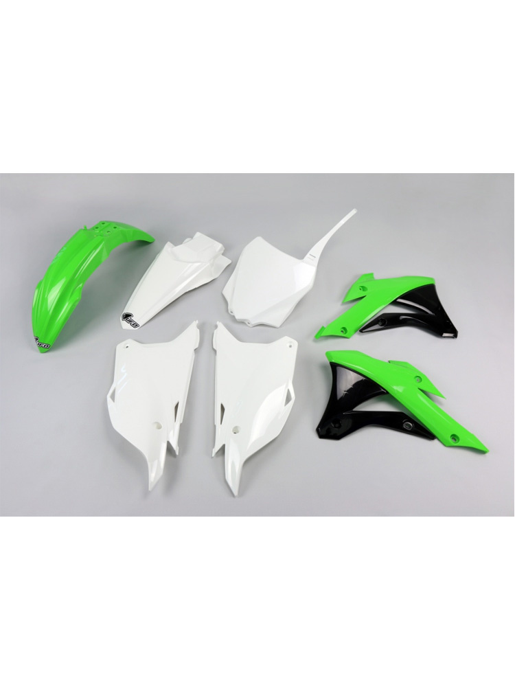 Komplet plastików UFO do Kawasaki KX 85 (14-21) zielono-biało-czarny