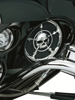 Nakładki na przednie głośniki Kuryakyn Grill Harley Davidson (wybrane modele) srebrne
