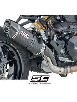 Tłumik owalny matowy CARBON Slip-on SC-Project do Ducati MONSTER 1200 R [16-17]