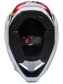 Kask enduro Fox V1 Kairos biało-czarno-czerwony