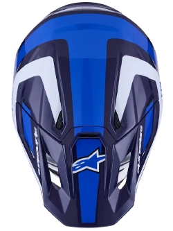 Kask enduro Alpinestars SM7 Rise niebiesko-biało-czarny połysk