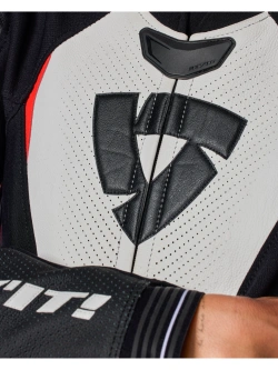 Kombinezon motocyklowy damski jednoczęściowy REV’IT! Xena 4 biało-fluo czerwony