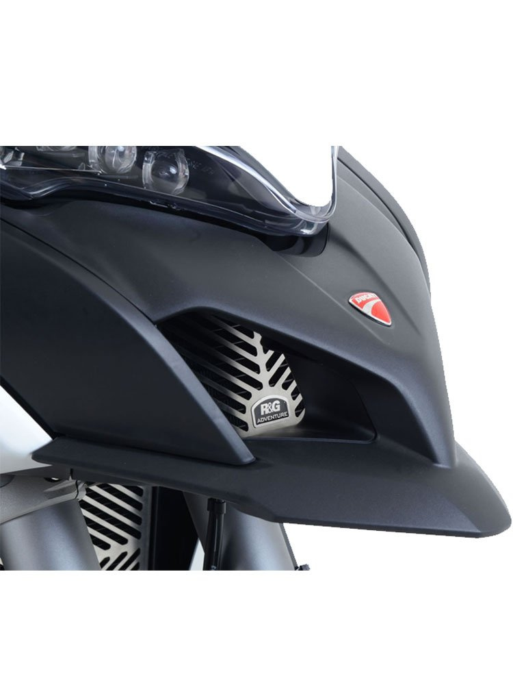 Osłona chłodnicy oleju R&G do Ducati Multistrada 1200 (10-15), Multistrada 1200 Enduro (16-18), Multistrada 1200 Gran Turismo (13-15), Multistrada 1200S (10-17), Multistrada 1260 (18-20), Multistrada 1260 D-AIR (18-20)