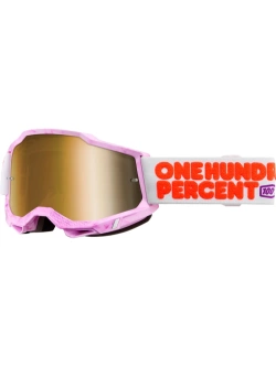 Gogle motocyklowe 100% Accuri 2 z szybką lustrzaną różowo-czerwone