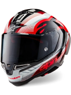 Kask integralny Alpinestars Supertech R10 Team biało-czarno-czerwony połysk