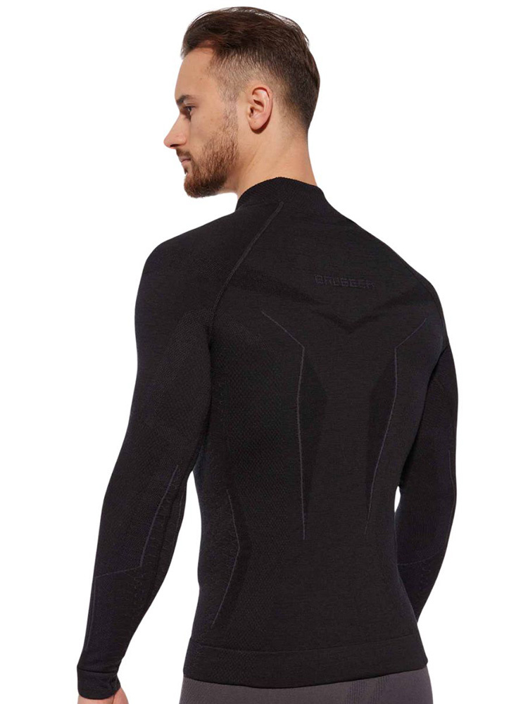 Bluza termoaktywna z długim rękawem Brubeck Extreme Merino czarna