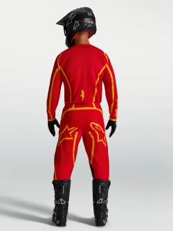 Bluza cross dziecięca Alpinestars MX Fluid Apex V2 czerwono-złota