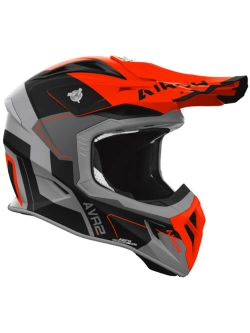 Kask enduro Airoh Aviator Ace 2 Shield szaro-pomarańczowo-czarny matowy
