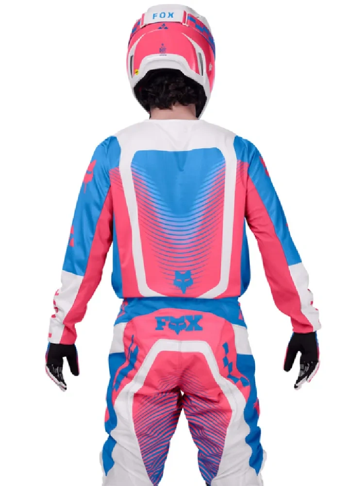 Bluza enduro Fox 180 Collect biało-niebiesko-różowa