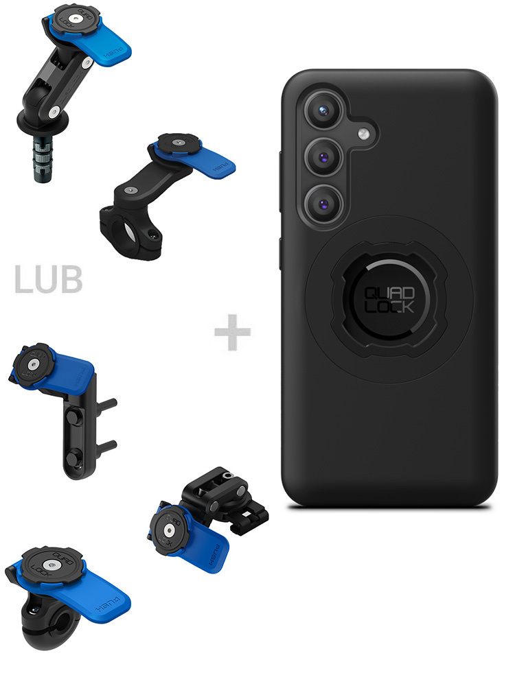 Zestaw na motocykl: etui na telefon Samsung Galaxy S24 oraz mocowanie Quad Lock