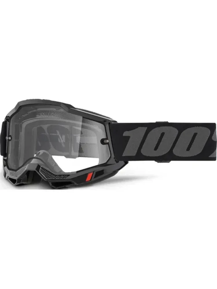 Gogle motocyklowe 100% Accuri 2 z przezroczystą szybką, czarno-szare