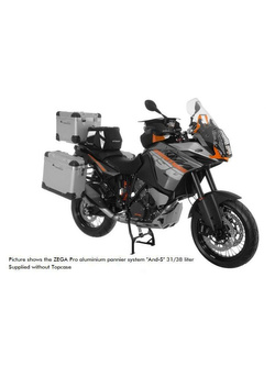 Zestaw: kufry boczne z anodowanego aluminium "And-S" Zega Pro + stelaże srebrne Touratech KTM 1050 Adventure/ 1090 Adventure/ 1290 Super Adventure (-20)/1190 Adventure/R (38+45L)