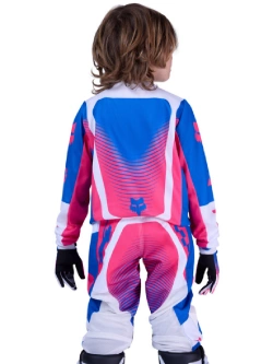 Bluza enduro dziecięca Fox 180 Collect biało-niebiesko-różówa