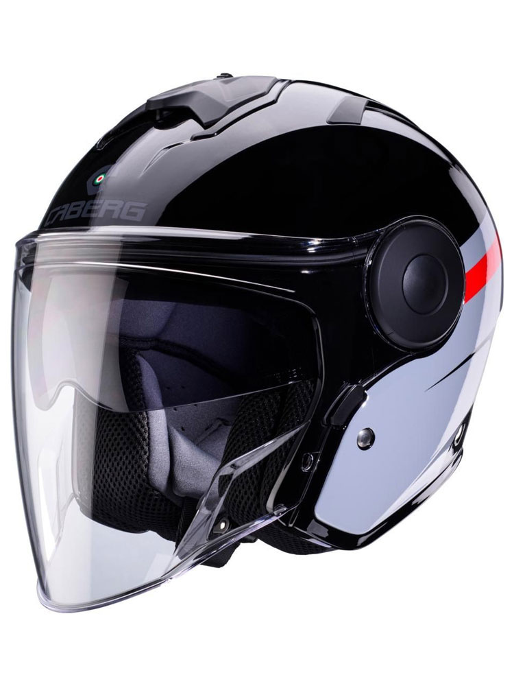 Kask otwarty Caberg Soho Zephyr czarno-szaro-czerwony