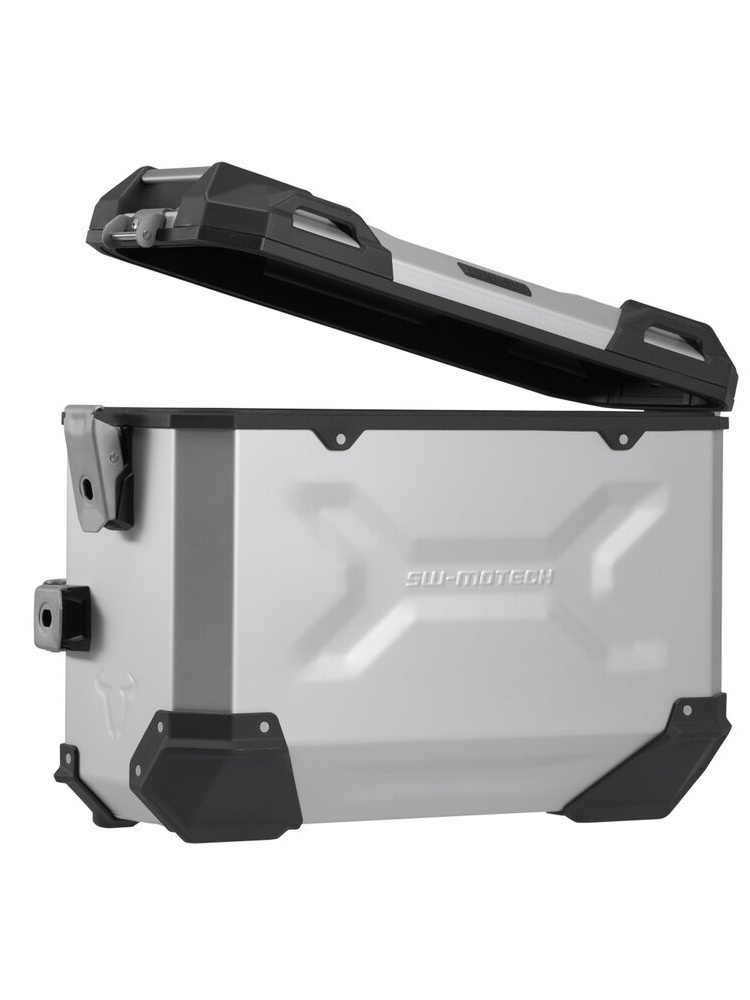 Zestaw: kufry boczne TRAX ADV + stelaże PRO Sw-Motech Yamaha Tracer 9 RN70/GT (20-), Tracer 9 GT+ (22-) (pojemność: 2 x 37 L) srebrne