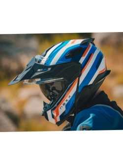 Kask adventure Nexx X.Lifecountry Westbound niebiesko-biało-czerwony matowy