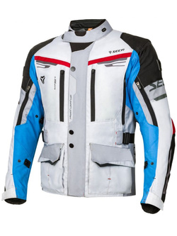 Kurtka motocyklowa tekstylna Seca Arrakis II szaro-niebiesko-czerwona