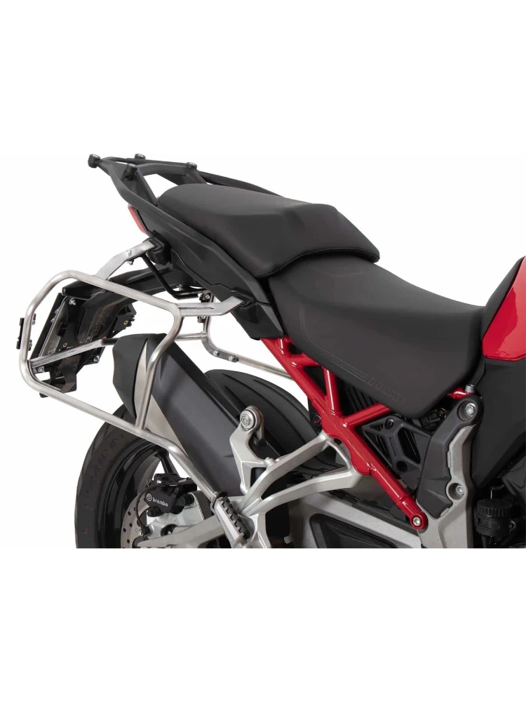 Zestaw: kufry boczne + stelaże Hepco&Becker Xplorer Cutout Ducati Multistrada V4/S/Pikes Peak/Rally/RS (25-) srebrny