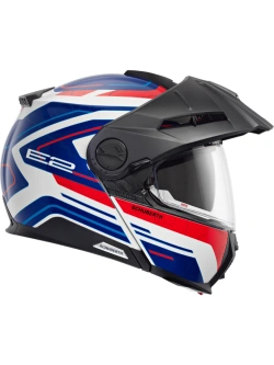 Kask szczękowy Schuberth E2 Expedition biało-niebiesko-czerwony