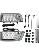 Kratki ozdobne z oświetleniem LED Kuryakyn Harley Davidson (wybrane modele) srebrne