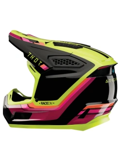 Kask enduro Thor Fleet czarno-różowy-fluo