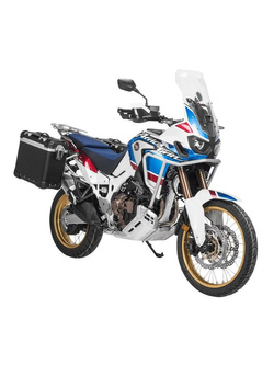 Zestaw: kufry boczne z anodowanego aluminium czarne "And-Black" Zega Evo + stelaże srebrne Touratech Honda CRF1000L Africa Twin (18-22) / CRF1000L Adventure Sports (31+38L)