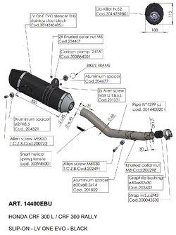 Tłumik motocyklowy LeoVince LV ONE EVO Honda CRF 300 L/ CRF 300 Rally (21-24) czarny [stal nierdzewna]