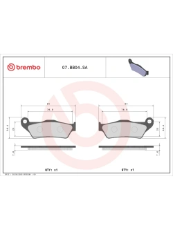 Klocki hamulcowe Brembo SA BMW/ Ducati/ Royal Enfield/ Triumph/ Yamaha (wybrane modele) [kpl. na 1 tarczę]
