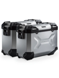 Zestaw: kufry boczne + stelaże PRO TRAX ADV SW-Motech Ducati Multistrada V2/ S (24-) srebrne [poj.: 2 x 37 L]