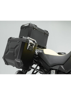 Zestaw: kufry boczne + kufer centralny + stelaże TRAX ADV SW-MOTECH do motocykla Suzuki V-Strom 1000 / XT (14-19)