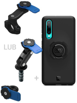 Zestaw na motocykl: etui na telefon Huawei P30 + wodoodporny pokrowiec + mocowanie Quad Lock 