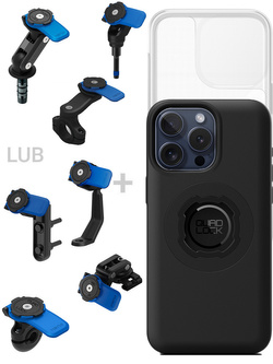 Zestaw na motocykl: etui MAG na telefon iPhone 16 Pro (magnetyczne) + wodoodporny pokrowiec MAG + mocowanie Quad Lock