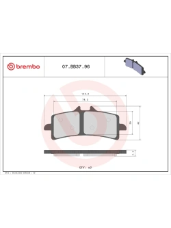 Klocki hamulcowe Brembo Genuine KTM 890 Duke R (20-25)/ Aprilia/ Ducati (wybrane modele) [na przód, kpl. na 1 tarczę]