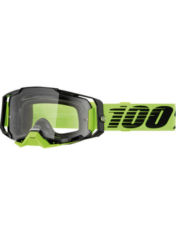 Gogle motocyklowe 100% Armega Neon z przezroczystą szybką, żółto-czarne