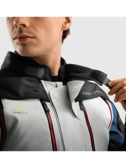 Kurtka motocyklowa tekstylna Rebelhorn Hardy 3.0 czarno-szaro-niebieska
