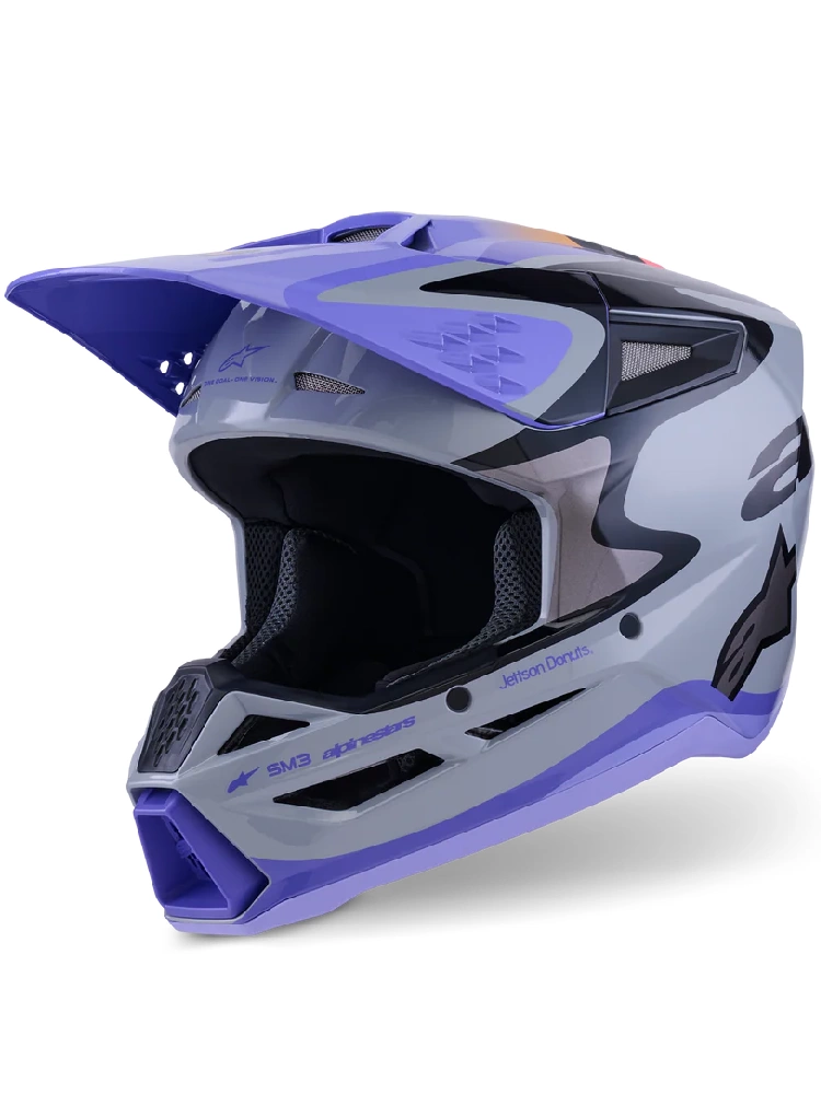 Kask enduro Alpinestars SM3 Jettson szaro-fioletowo-czarny
