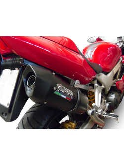 Podwójny tłumik G.P.R Furore Nero wysoka wersja [Slip-On, Black Aluminium] - Honda VTR 1000 F Firestorm [97-07]