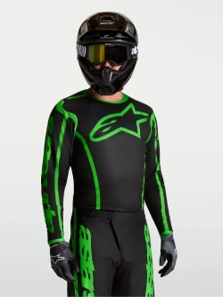 Bluza cross dziecięca Alpinestars MX Fluid Apex V2 czarno-zielona