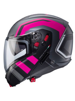 Kask szczękowy Caberg Horus X szaro-czarno-różowy