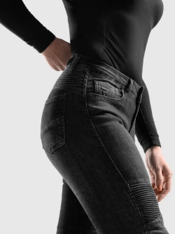 Jeansy motocyklowe damskie Rebelhorn Agness 2 Mono czarne