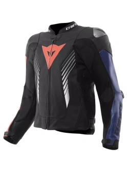 Kurtka motocyklowa skórzana Dainese Super Speed 5 czarno-niebiesko-czerwona
