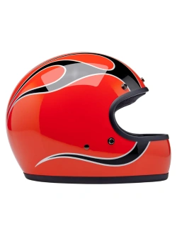 Kask integralny Biltwell Gringo Flames pomarańczowo-biało-czarny
