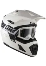 Kask enduro Leatt Moto 7.5 biało-czarny z goglami czarno-szarymi